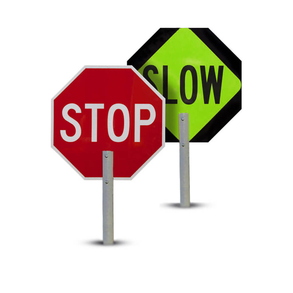 Traffic Paddles Stop Slow